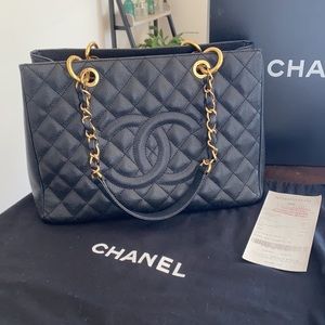 CHANEL Grand Shopping Tote. Black Caviar Leather